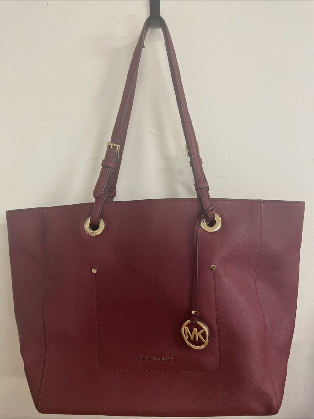 Michael Kors Walsh Leather Large East West Top Zip Tote  Computer Bag  Carry On